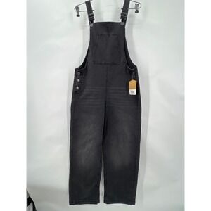 Thereabouts Girls Black Denim Overalls‎ Size 14 Regular Faded Black Galaxy Wash